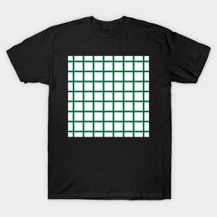 Retro style deep green and white check T-Shirt